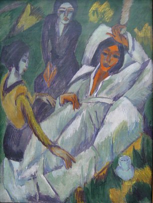 Ernst Ludwig Kirchner Frauen beim Tee  Wandbild